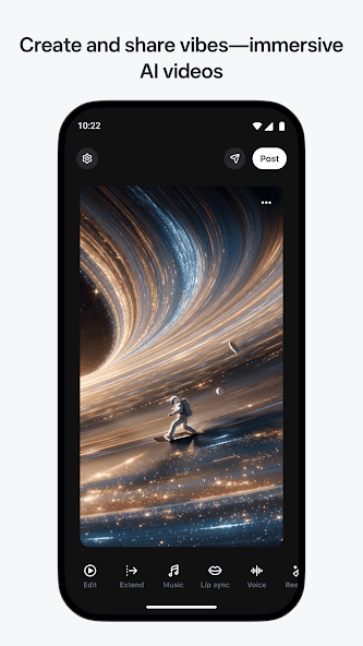 Vibes app screenshot showing AI video creation